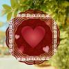 Wind Spinners for Yard Garden, Valentine's Day Romantic Love Hearts 3D Stainless Steel Round Hanging Spinners Indoor Outdoor Kinetic Yard Art,10 Inch, Lip Kiss Texture on Red view 1