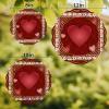 Wind Spinners for Yard Garden, Valentine's Day Romantic Love Hearts 3D Stainless Steel Round Hanging Spinners Indoor Outdoor Kinetic Yard Art,10 Inch, Lip Kiss Texture on Red view 2