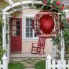Wind Spinners for Yard Garden, Valentine's Day Romantic Love Hearts 3D Stainless Steel Round Hanging Spinners Indoor Outdoor Kinetic Yard Art,10 Inch, Lip Kiss Texture on Red view 3