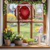 Wind Spinners for Yard Garden, Valentine's Day Romantic Love Hearts 3D Stainless Steel Round Hanging Spinners Indoor Outdoor Kinetic Yard Art,10 Inch, Lip Kiss Texture on Red view 4