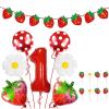 16PCS Berry First Birthday Decor Set, Berrys First Birthday, Berry 1st Birthday Decorations, Strawberry Theme Party Supplies for Girls, Berry 1st Birthday Decorations Photo Prop Gift view 1