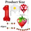 16PCS Berry First Birthday Decor Set, Berrys First Birthday, Berry 1st Birthday Decorations, Strawberry Theme Party Supplies for Girls, Berry 1st Birthday Decorations Photo Prop Gift view 2