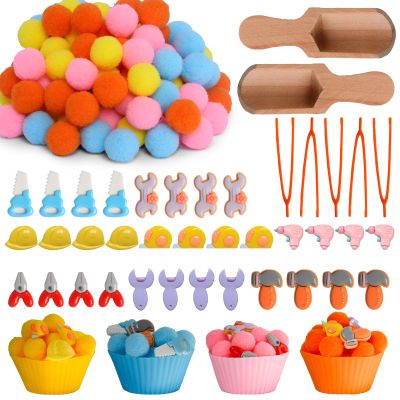 167pcs Tool Sensory Bin Filler Fine Motor Toys Kids Tool Box Sensory Bin Items Tape Measure Toy Drill Hammer Pliers Open-End Combination Wrench Hard Hat Hand Saw for Preschool Education Activities