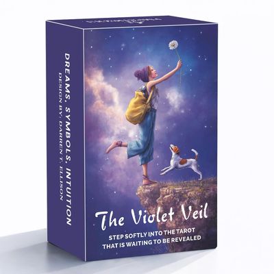 DPEHAKMK Tarot Cards Deck 78 Cards with Guidebook, Violet Veil Tarot, Ethereal Cosmic Tarot Deck for Intuitive Reading, Spiritual Guidance, Dreamy Aesthetic & Gift