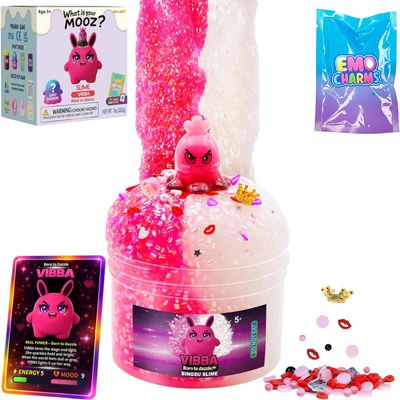 Crunchy Slime Kit Pink Slime, Black Glitter & Non-Sticky Bingsu, ASMR Pop & Crackle, Kpop Queen Charm & Mix-Ins, Unicorn & Rainbow Slime, Xmas Gift for Girls & Teens, MOOZ Magic