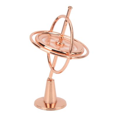 Keenso Rose Gold Metal Gyroscope Toy, Mini Hand Spinning Top for and Stress Relief, Zinc Alloy Balanced Decompression Tool for Adults