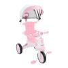 Keenso Kids Tricycle, 4 in 1 Adjustable Parent Push Trike with Convertible Canopy for Toddlers and Children from 18 Months to 5 Years (Pink) view 3