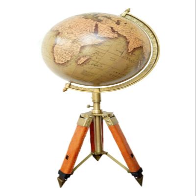 Vintage Tripod World Globe Rotating Political Earth Map | Floor Standing Decorative for Home Office Study (World Globe with Adjustable Tripodd)