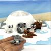 6pcs 3D Printed Arctic Mini Animal Toys, Desk Pets Sea Animal Toys with Lighted Igloo Ocean Animals Articulated Figurines Fidget Toy Penguin, Walrus, Seal, Narwhal, Reindeer IGLOO-SET-6x view 1