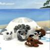 6pcs 3D Printed Arctic Mini Animal Toys, Desk Pets Sea Animal Toys with Lighted Igloo Ocean Animals Articulated Figurines Fidget Toy Penguin, Walrus, Seal, Narwhal, Reindeer IGLOO-SET-6x view 3
