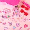 16 Inch Pink Number 3 Pinata for 3rd Birthday Party Decorations, 16 x 12 x 3.2 Inches Birthday Pinata with Pinata Filler, Pink Heart Shaped Sunglasses, Stickers, Stick, Blindfold, Confetti view 4