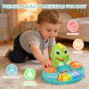 DPDos Dinosaur Baby Piano Toy with Animal Sounds, Light Up Educational Keyboard, Interactive Musical Toys for Babies 6-12 Months and Toddlers view 2