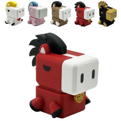 3D Printed Pony Fidget Clicker, Mechanical Keyboard Switch Stress Relief Toy for Adults, Desk Pet with Satisfying Click Sound, ADHD Anxiety Focus Tool (Arcade Red)