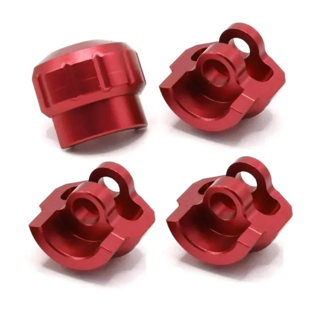 RC Cars Models For ARRMA 1/7 1/8 4PCS Aluminum Alloy Shock Cap Absorber Protector RC Car Tracked Vehicle Parts And Accessories Upgrade Replacement Use(Red)