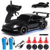Aka Supaku RC Drift Car,1:24 Scale Remote Control Car, 2.4GHz 20KM/H 4WD High Speed RC Cars for Kids with LED Light, Two Batteries,Drifting Tires,Racing Vehicle Toy for Adults Boys Girls Black view 1