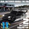 Aka Supaku RC Drift Car,1:24 Scale Remote Control Car, 2.4GHz 20KM/H 4WD High Speed RC Cars for Kids with LED Light, Two Batteries,Drifting Tires,Racing Vehicle Toy for Adults Boys Girls Black view 4