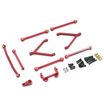 RC Cars Models For FMS For FCX24 1/24 Metal Rade Pull Rod Set Remote Control Car Tracked Vehicles Parts And Accessories Upgrades And Replacements(Red)