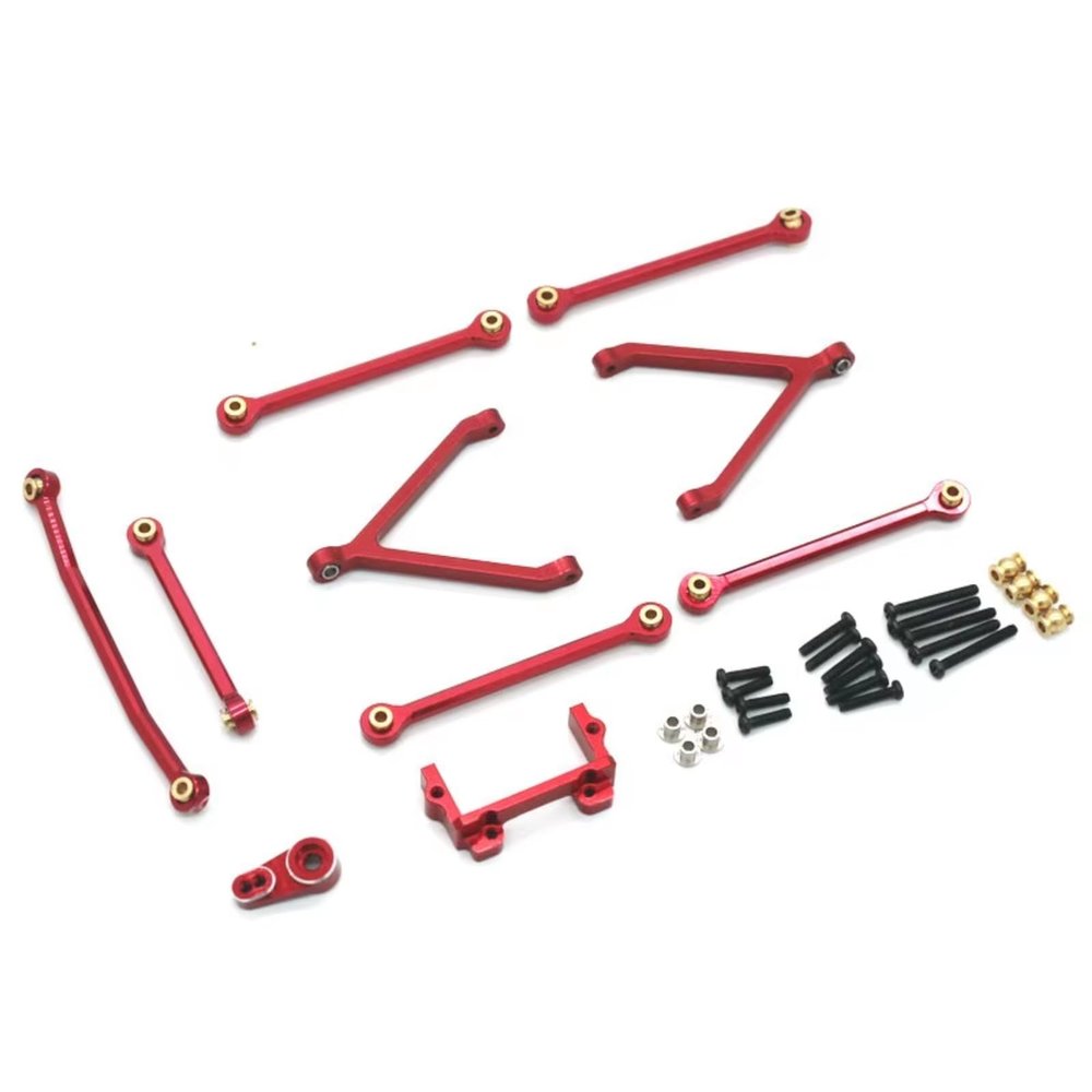 RC Cars Models For FMS For FCX24 1/24 Metal Rade Pull Rod Set Remote Control Car Tracked Vehicles Parts And Accessories Upgrades And Replacements(Red)
