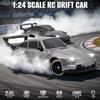 Aka Supaku RC Drift Car,1:24 Scale Remote Control Car, 2.4GHz 20KM/H 4WD High Speed RC Cars for Kids with LED Light, Two Batteries,Drifting Tires,Racing Vehicle Toy for Adults Boys Girls Silver view 2