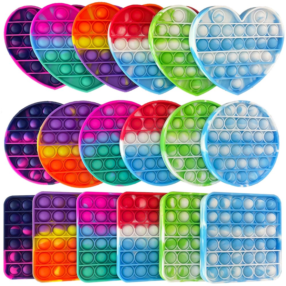 12PCS Rainbow Colors Pop Bubble Fidget Sensory Toys, Pop Fidget Toys,Pop Toy Bulk for Party Favor, Classroom Student Prizes Easter Basket Goodie Bag Stuffers Christmas Valentine Gift
