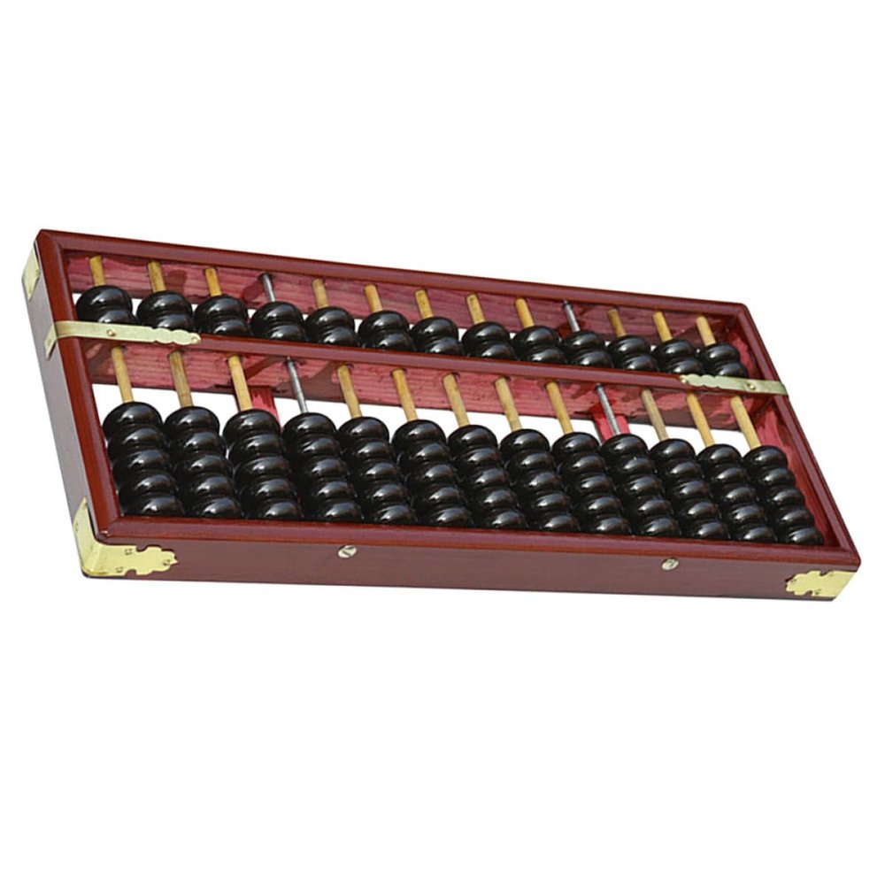 Abaodam 13-Column Wooden Abacus 7 Beads Retro Redwood Frame Learning Counting Tool Early Math Educational for Arithmetic Practice