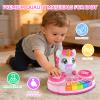 DPDos Unicorn Baby Piano Toy with Animal Sounds, Light Up Musical Keyboard, Educational Toddler Learning Toys for 1 Year Old Girl, Birthday Gifts 6+ Months view 2