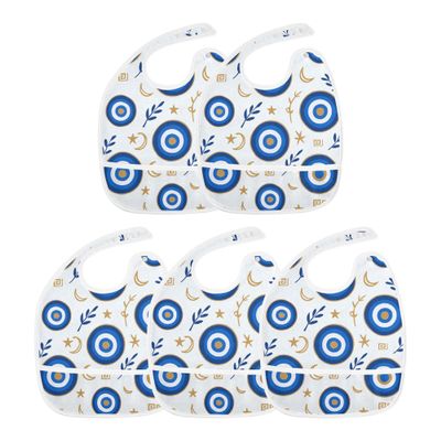 Baby Boy Muslin Baby Bibs with Button Snap Absorbent 2 Pack Bandanas Drooling Baby Spit Throw Up Greek Evil Eye Occult