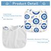 Baby Boy Muslin Baby Bibs with Button Snap Absorbent 2 Pack Bandanas Drooling Baby Spit Throw Up Greek Evil Eye Occult view 3