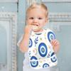 Baby Boy Muslin Baby Bibs with Button Snap Absorbent 2 Pack Bandanas Drooling Baby Spit Throw Up Greek Evil Eye Occult view 4