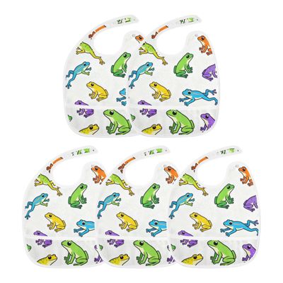 Baby Girls Bibs with Snaps with Button Snap Absorbent 1 Pack Baby Bibs and Burp Bibs for Teething Vibrant Frogs Pattern