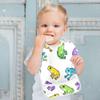 Baby Girls Bibs with Snaps with Button Snap Absorbent 1 Pack Baby Bibs and Burp Bibs for Teething Vibrant Frogs Pattern view 4