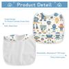 Baby Boys Muslin Baby Bibs with Button Snap Adjustable 2 Pack Burp Cloths and Bibs Travel with Baby Cartoon Building Blocks Robots Beige view 3
