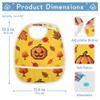 Months Baby Feeding Bibs with Button Adjustable 1 Pack Bandanas Drooling Baby Must Haves Autumn Retro Pixel Yellow view 2