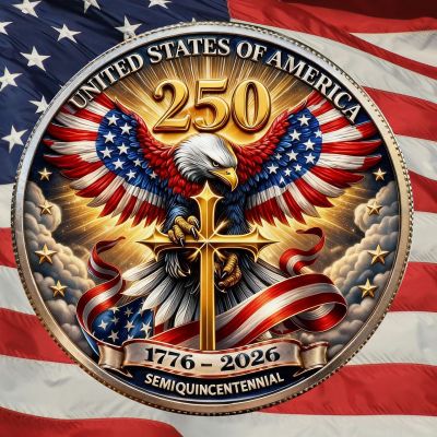 America 250th Anniversary Commemorative Coin,USA 250th Anniversary Coin Challenge,for Patriotism, History Lovers (Purple)