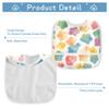 Baby Girl Newborns Bibs with Snaps with Button Snap Absorbent 2 Pack Bibs and Burp Cloths Travel with Baby Watercolor Stars Gummy Candy Sweet view 3