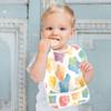Baby Girl Newborns Bibs with Snaps with Button Snap Absorbent 2 Pack Bibs and Burp Cloths Travel with Baby Watercolor Stars Gummy Candy Sweet view 4