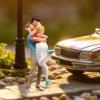 Amagogo Hand Painted Kiss Couple Figure,Realistic Sweet Hug Couple Model Photography Indoor Tiny People Figure for Valentine's Day, 1 64 Scale view 4