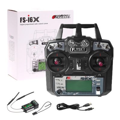 Hylukon Flysky FS-i6X 2.4GHz 10CH AFHDS 2A RC Transmitter with FS-iA6B Receiver for RC Drone Airplane Helicopter