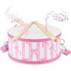 Boao 1 PC Kids Drum Set, 8 Inch Toddler Drum Wooden Toy with Adjustable Strap and 2 Drumsticks, Educational Sensory Musical Instrument for Toddlers Kid Baby Boys Girls Gift (Pink Bows) view 1