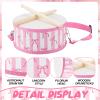 Boao 1 PC Kids Drum Set, 8 Inch Toddler Drum Wooden Toy with Adjustable Strap and 2 Drumsticks, Educational Sensory Musical Instrument for Toddlers Kid Baby Boys Girls Gift (Pink Bows) view 3