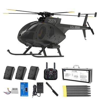 AxiomBricks 1/16 Scale 250-Class F119S MD500 RC Helicopter, 2.4G 9CH RC LittleeBird Military Helicopter Model with Flybarless Rotor Head, 6G/3D Switchable Modes (RTF Version)