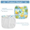 Baby Boys Feeding Bibs with Snap Absorbent 2 Pack Bibs and Burp Cloths Baby Spit Throw Up Watercolor Soda with Fruits Pineapples view 3