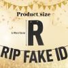 21st Birthday Decorations for Him Pre Strung Rip Fake Id Banner-21st Birthday Glitter Banner, Black Glitter Funny Backdrop Decorations 21 Year Old Party Decoration Supplies Sign Gifts for Men Women view 2