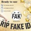 21st Birthday Decorations for Him Pre Strung Rip Fake Id Banner-21st Birthday Glitter Banner, Black Glitter Funny Backdrop Decorations 21 Year Old Party Decoration Supplies Sign Gifts for Men Women view 3