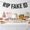 21st Birthday Decorations for Him Pre Strung Rip Fake Id Banner-21st Birthday Glitter Banner, Black Glitter Funny Backdrop Decorations 21 Year Old Party Decoration Supplies Sign Gifts for Men Women view 4