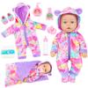 Ecore Fun 12 Inch Baby Doll with Outfit, Sleeping Bag,Pacifier, Bottle, Diaper & Care Set, Realistic Pretend Play Doll Accessories for Kids 3+ view 1