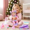 Ecore Fun 12 Inch Baby Doll with Outfit, Sleeping Bag,Pacifier, Bottle, Diaper & Care Set, Realistic Pretend Play Doll Accessories for Kids 3+ view 3