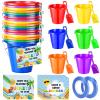 24 Set End of The Year Gifts Sand Beach Buckets Bulk with Shovels Cards Plastic Pool Beach Pails Water Bucket for Summer Kindergarten Preschool Graduation Party Favors view 1