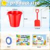 24 Set End of The Year Gifts Sand Beach Buckets Bulk with Shovels Cards Plastic Pool Beach Pails Water Bucket for Summer Kindergarten Preschool Graduation Party Favors view 2