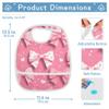 Baby Girl Newborns Bibs with Snaps with Button Snap Cotton 1 Pack Baby Bibs and Burp Baby Must Haves Cartoon Pink Bow and Dots view 2